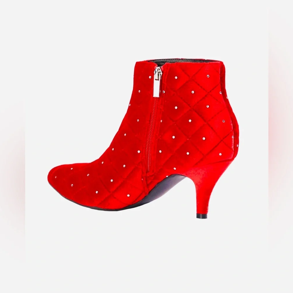 Red Rhinestone Booties - Picture 3 of 7